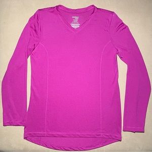 Danskin Now Drimore Long Sleeve V-Neck Size Large (10-12)